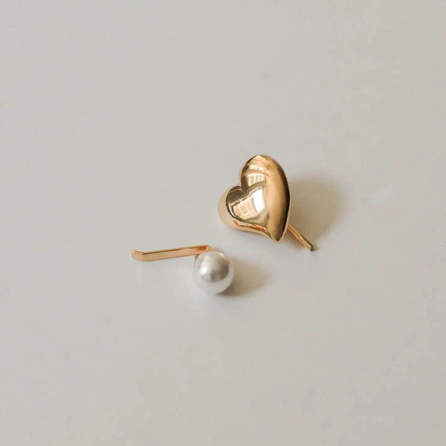 Mini Heart and Pearl Hair Pin Set | Gold