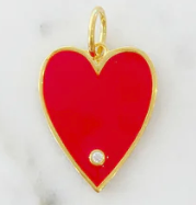 House of Moda Red Big Enamel Heart Charm