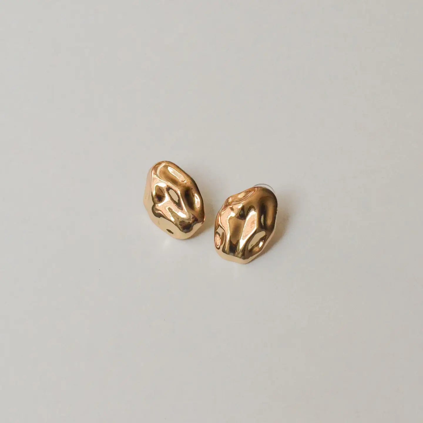 Oval Textured Earrings | Gold