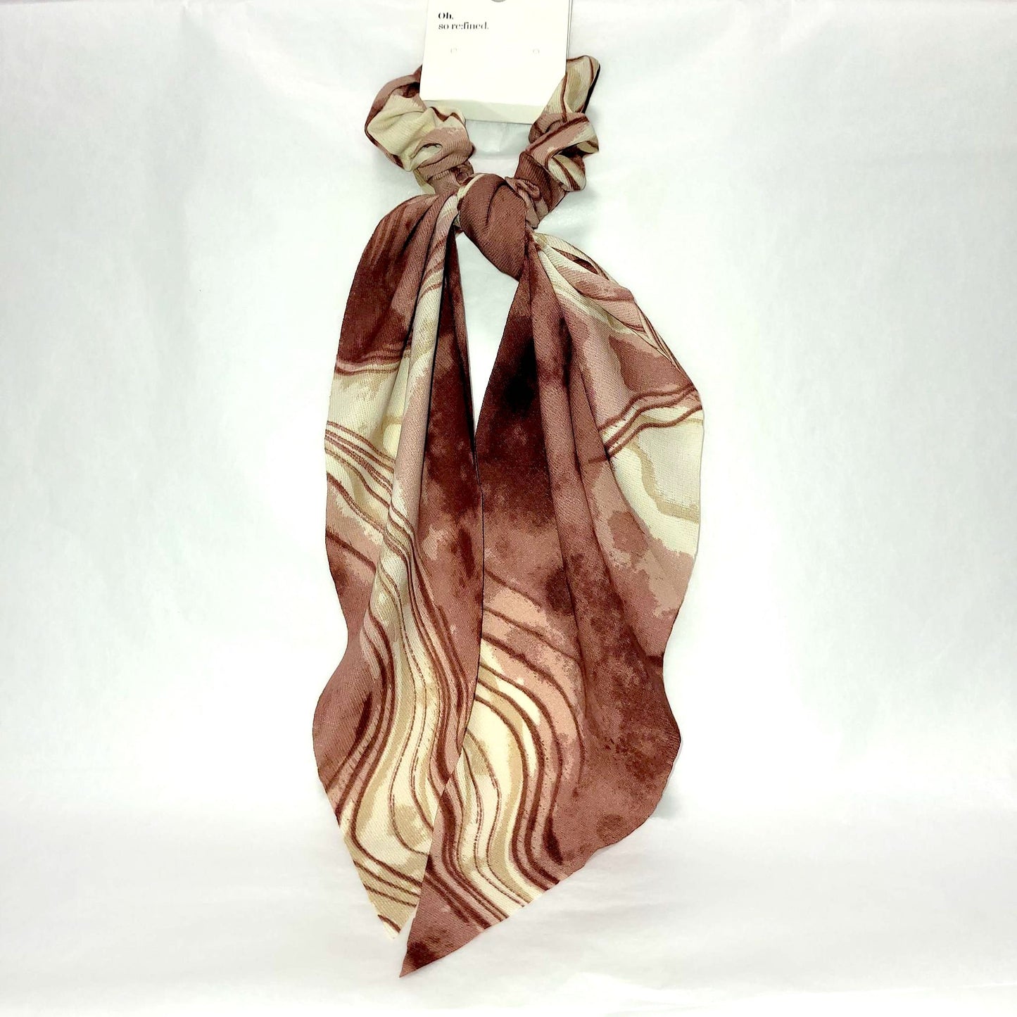Pink Abstract Print Scarf Pony