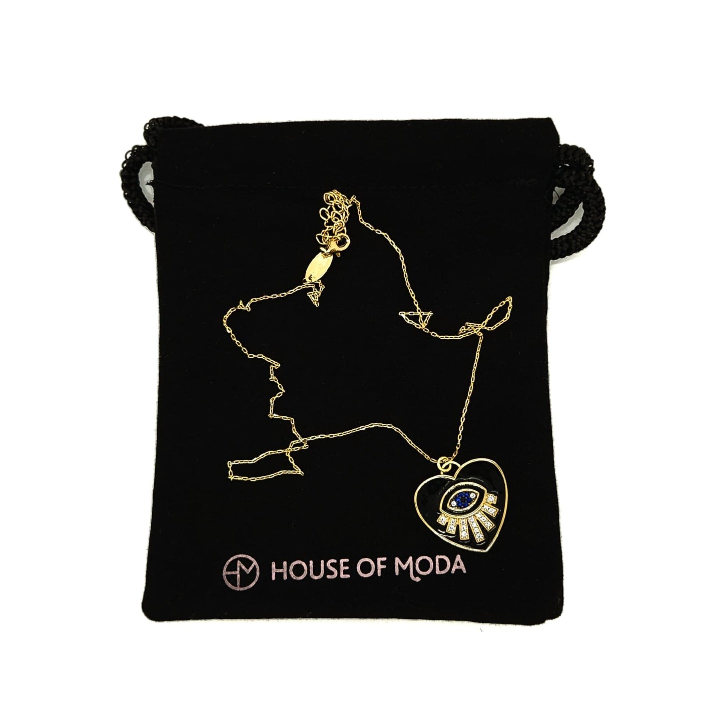 House Of Moda Guardian Eye Heart Necklace