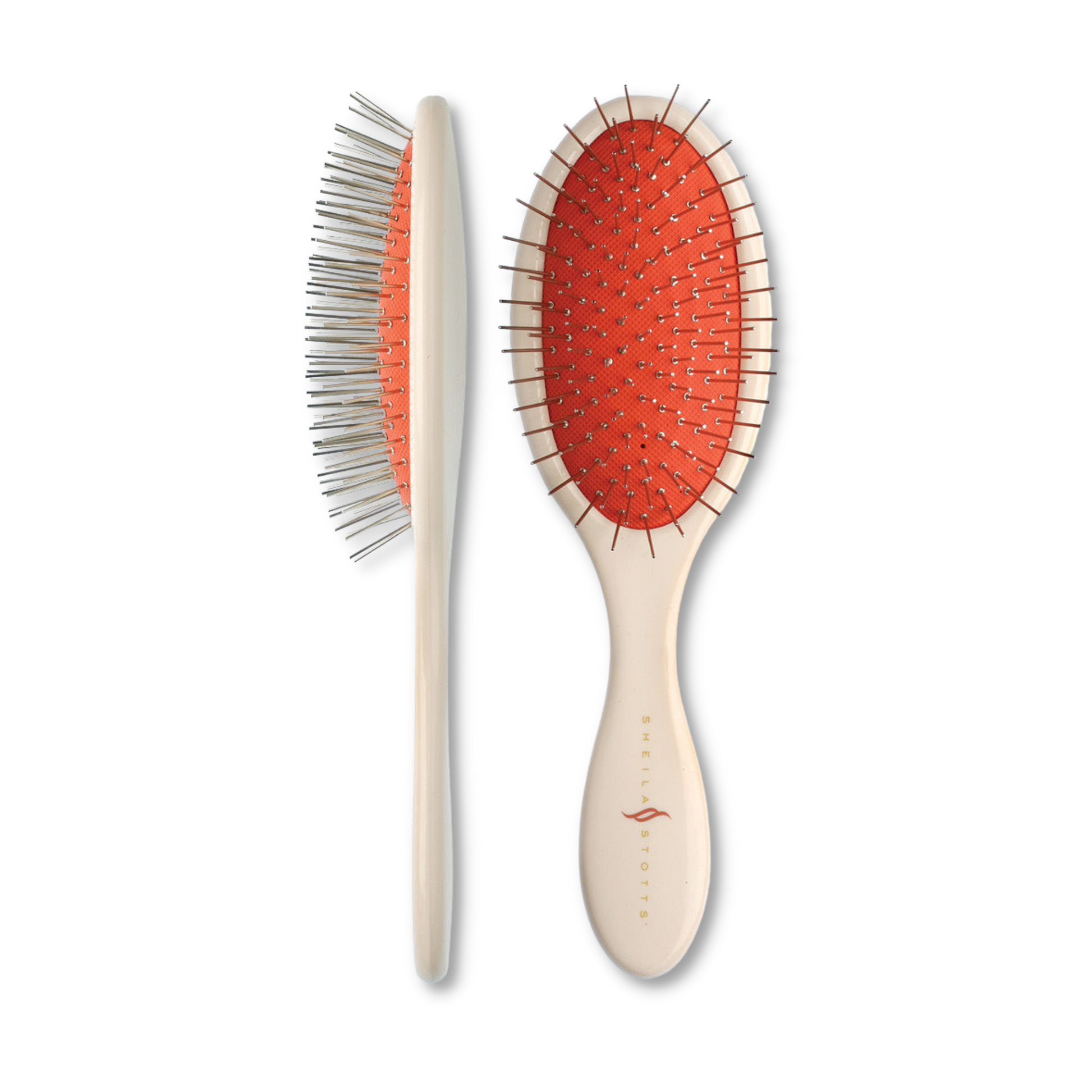 Metal bristle hair outlet brush